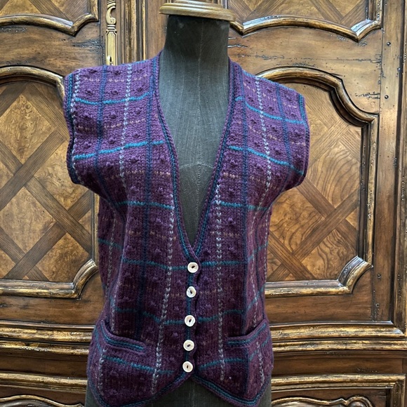 Tricots St. Raphael Sweaters | Tricots St.Raphael Vintage Wool Sweater Vest. Size M. Very Good Condition | Color: Purple | Size: M | Afarid's Closet